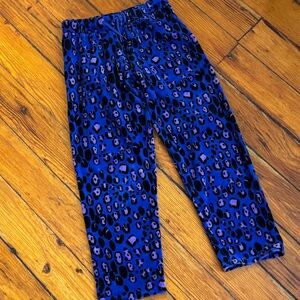 Mini Rodini Blue & Purple Leopard Print Terry Cloth Pants